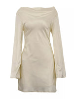 Backless Long Sleeve Mini Dress