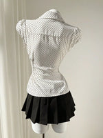 Polka Dot Cap Sleeve Blouse