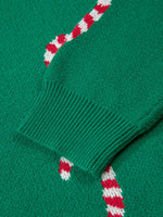 Christmas Candy Cane Holiday Drop Shoulder Sweater
