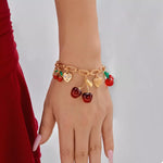 18K Gold-Plated Cherry Charm Bracelet