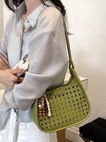 Woven Hollow-Out Shoulder Bag