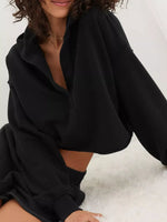 Exposed Seam Dropped Shoulder Hoodie