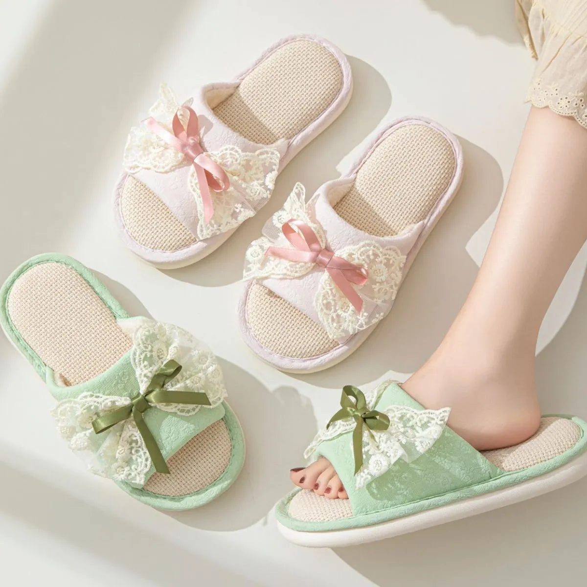 Open Toe Flats Slippers - Ladyez
