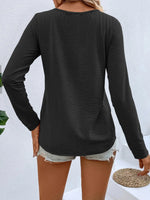 Full Size V-Neck Long Sleeve T-Shirt Plus Size