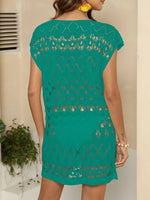 Openwork Round Neck Cover-Up - Ladyez