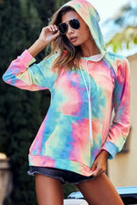 BiBi Tie Dye French Terry Hoodie with Kangaroo Pocket