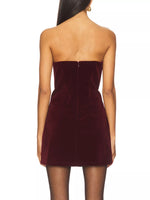 Heart Cutout Velvet Mini Dress