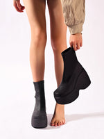 Chunky Platform Wedge Boots - Ladyez