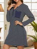 Striped Long Sleeve Lounge Dress