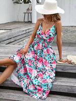 Paisley Print Spaghetti Strap Midi Dress