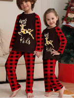 Full Size Family Matching Christmas Pajamas Set with Reindeer Graphic Plus Size