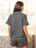 Pocketed Short Sleeve Top and Shorts Lounge Set - Ladyez