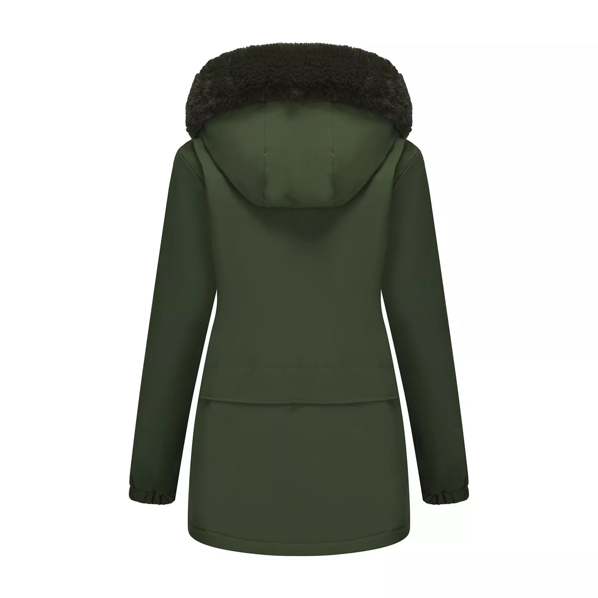 Full Size Fur Hooded Warm Winter Parka Outerwear Plus Size