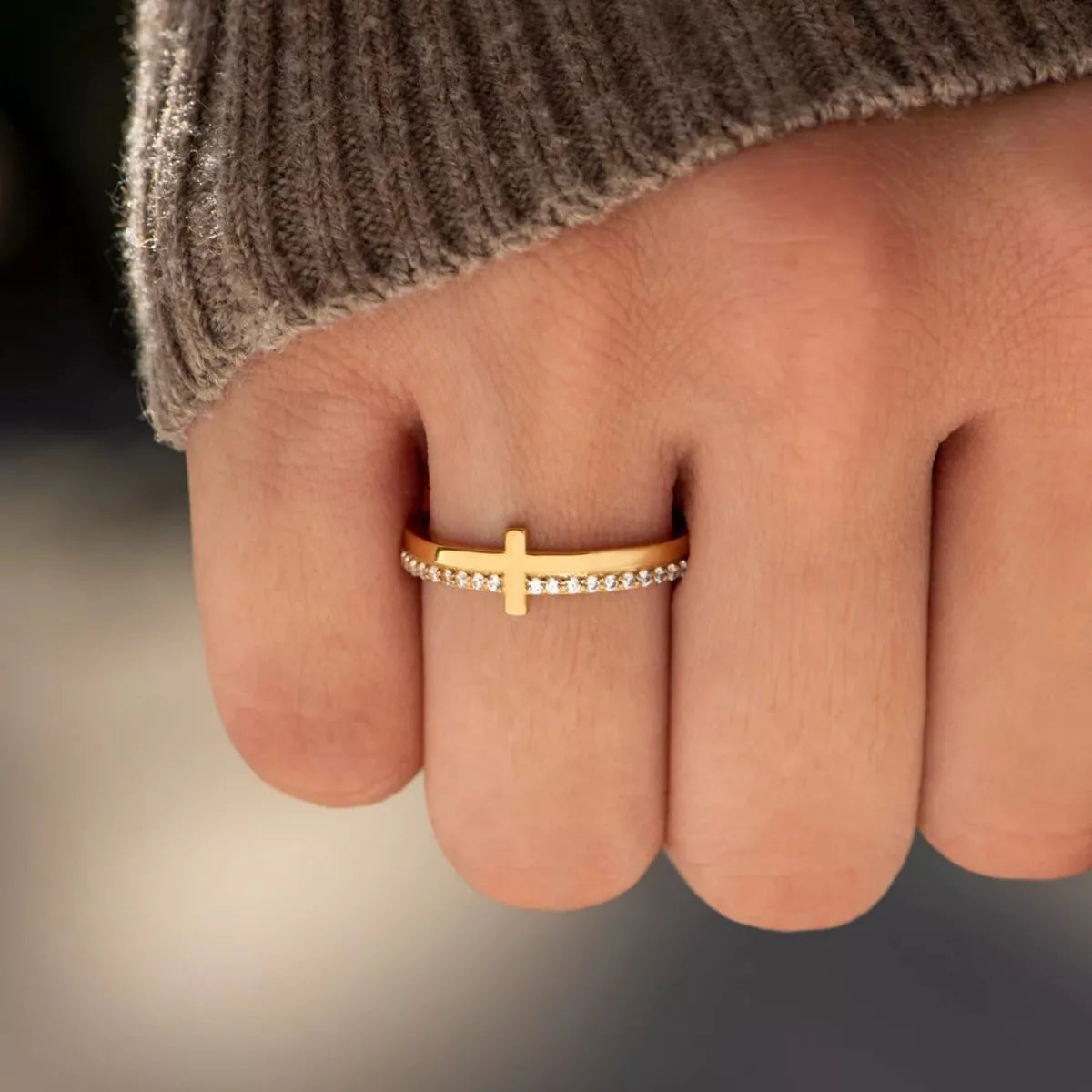 925 Sterling Silver Cross Ring