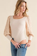 And The Why Textured Puff Sleeve Bodysuit - Ladyez