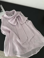 Bow Chiffon Sleeveless Top