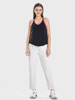 Millennia Slit Spaghetti Strap Scoop Neck Active Cami - Ladyez