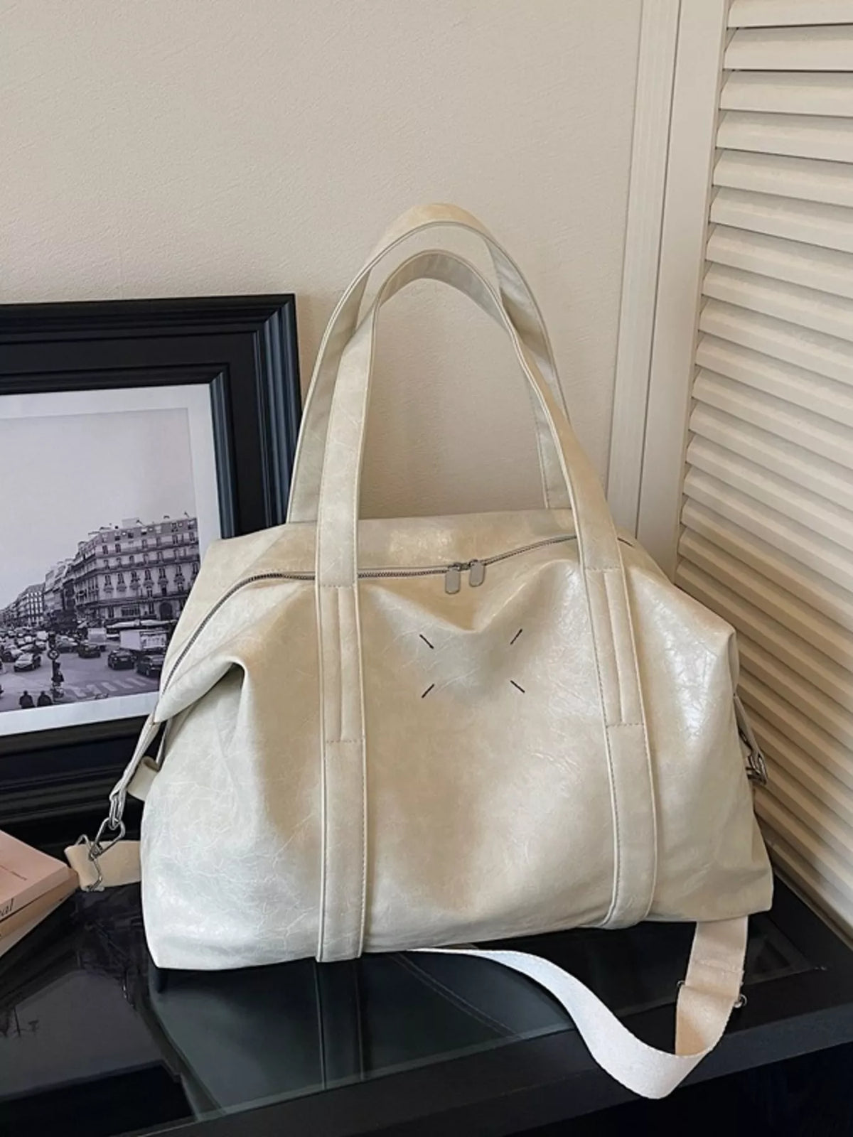 Vintage Style Leather Travel Bag