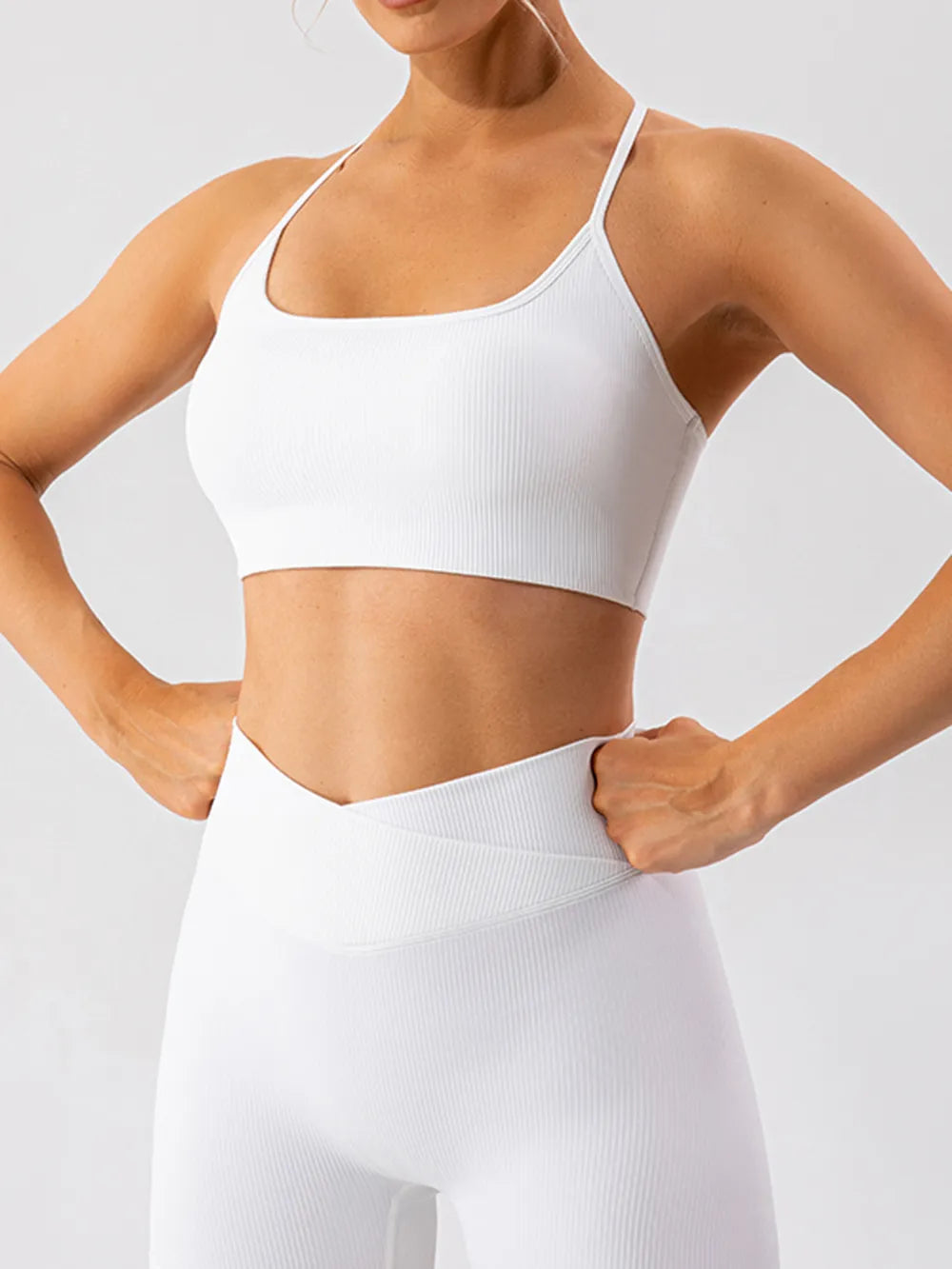 Spaghetti Strap Active Bra - Ladyez
