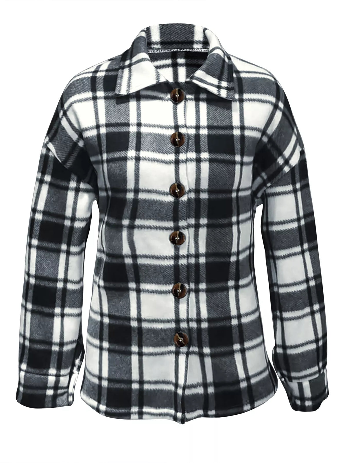 Plaid Button-Up Jacket