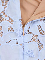 Floral Lace Short Sleeve Midi Dress