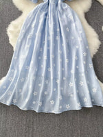 Floral Puff Sleeve A-Line Midi Dress