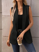 Sleeveless Shawl Collar Vest Coat