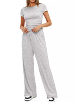 Short Sleeve Top and Drawstring Pants Set