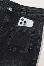 Wide Leg Pocketed High Waist Jeans - Ladyez