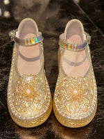 Flower Round Toe Platform Slip-Ons