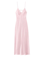 Satin V-Neck Cami Dress - Ladyez