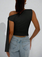 One-Shoulder Tie Detail Top