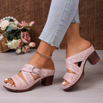 Open Toe Block Heels Sandals