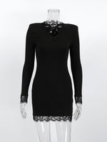 Lace Trim Bodycon Mini Dress