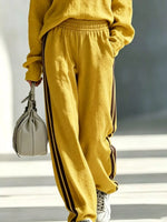 Long Sleeve Top and Side-Striped Joggers Set