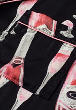Champagne Print Short Sleeve Top and Shorts Set - Ladyez
