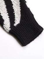 Zebra Print Relaxed Fit Pullover Sweater