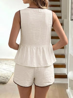 Tie Front Top and Shorts Set