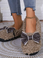 Cozy Bow-Knot Fluffy Indoor Slippers - Ladyez