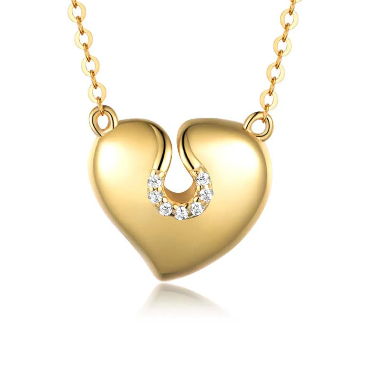 Moissanite 925 Sterling Silver Heart Necklace - Ladyez