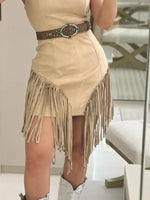 Fringe Square Neck Bodycon Mini Dress