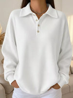 Full Size Waffle Knit Button Detail Top Plus Size
