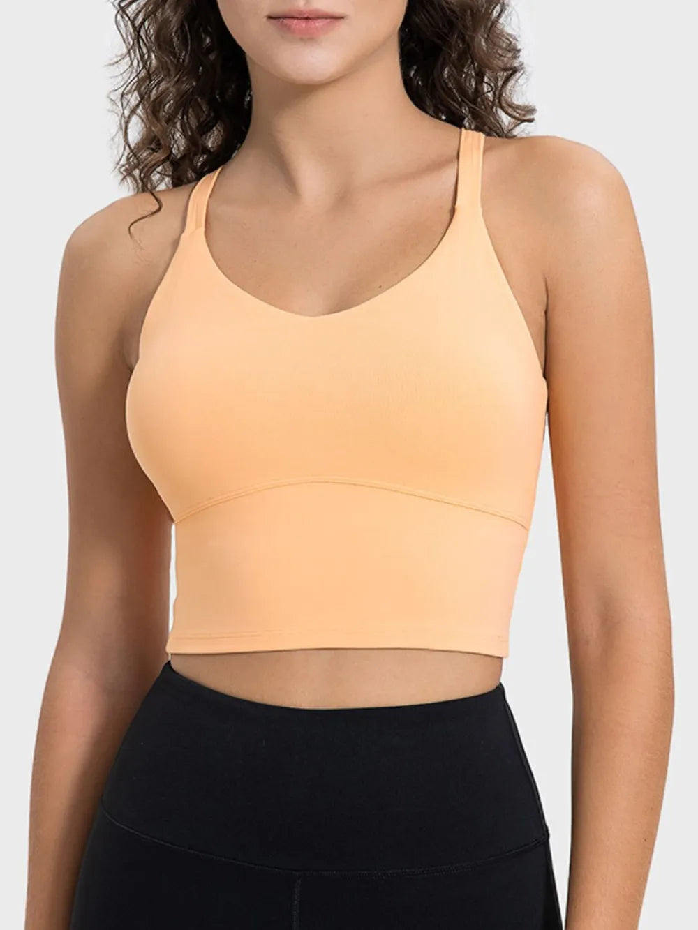 Millennia Crisscross Round Neck Active Tank - Ladyez