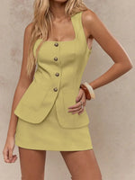 Square Neck Tank and Skirt Set