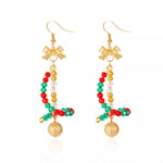 18K Gold-Plated Bead Bow Earrings