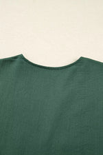 Contrast Ricrac Trim Button V Neck Knotted Bracelet Sleeve Shift Dress