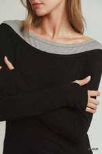 Umgee Layered Twofer Long Sleeve Top