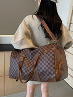 Checkered Pattern Travel Bag
