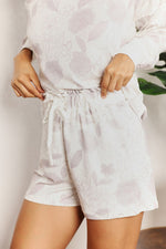 Double Take Floral Long Sleeve Top and Shorts Loungewear Set - Ladyez