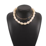 2 Piece Colorful Beaded Chain Necklace